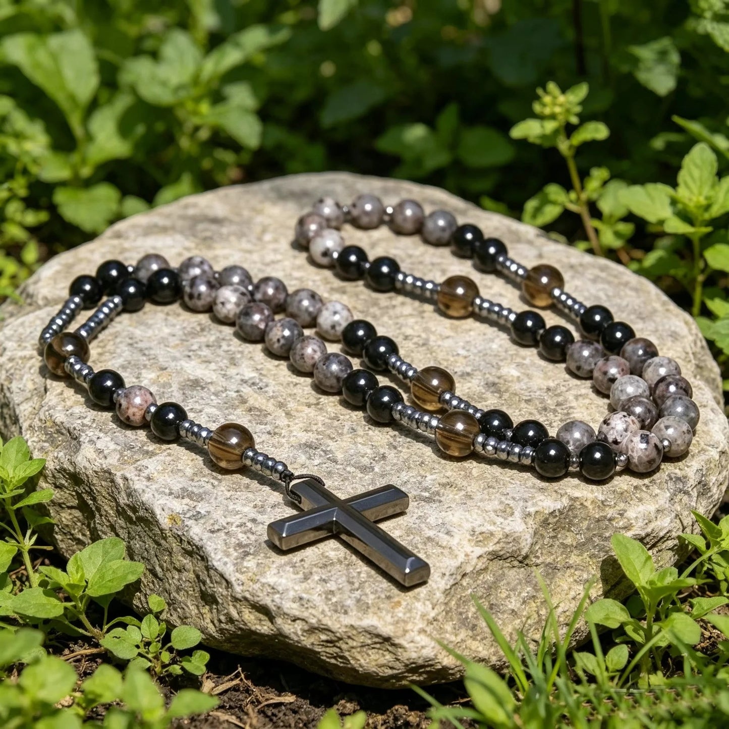 Rosario Obsidiana Yooperlita, Protección Sagrada🖤✝️